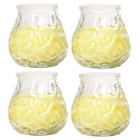 Citronella lowboy tafelkaars - 4x - 7 cm - 17 branduren - citrusgeur