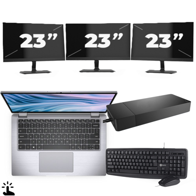 Dell Latitude 7410 - Intel Core i5-10e Generatie - 14 inch - Touch - 16GB RAM - 256GB SSD - Windows 11 Home + 3x 23 inch Monitor Dell Latitude 7410 - Intel Core i5-10e Generatie - 14 inch - Touch - 16GB RAM - 256GB SSD - Windows 11 Home + 3x 23 inch Monitor
