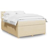 Boxspring met matras stof crèmekleurig 140x190 cm
