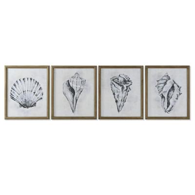 Schilderij Home ESPRIT Grijs Natuurlijk 50 x 2,5 x 60 cm (4 Stuks)