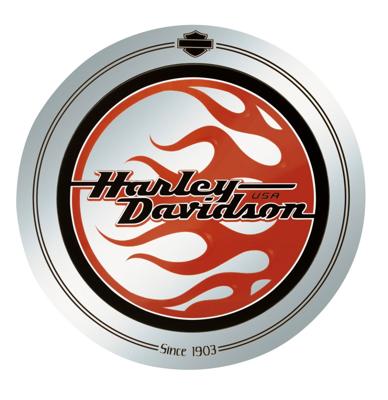 Harley-Davidson Crescent Flames Circle Spiegel LAATSTE STUKS