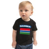 Gambia t-shirt met vlag zwart voor babys - thumbnail