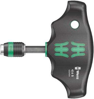 Wera Rapidaptor t-greep - bit plaatsen zonder gereedschap - magnetische grip - hoge aanhaal- en losdraaimomenten - ergonomische vorm - voorkomt wrijvingsverliezen