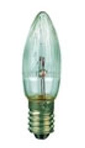 Kerstverlichting reservelampjes kaarsmodel E10 12V 3W set van 3 lampjes geribbeld buiten