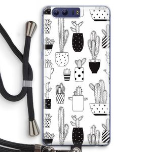 Cactusmotief: Honor 9 Transparant Hoesje met koord