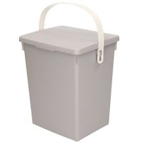 Excellent Houseware Gft afvalbakje voor aanrecht - 5,5L - klein - grijs - afsluitbaar - compostbakje - Prullenbakken