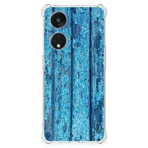 OPPO A98 Stevig Telefoonhoesje Wood Blue