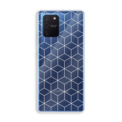 Zwart-witte kubussen: Samsung Galaxy Note 10 Lite Transparant Hoesje