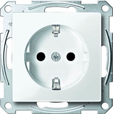 Merten stopcontact enkel polarwit glans MTN2300-0319 kinderveilig
