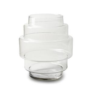 Bloemenvaas Didi - helder transparant - glas - D22 x H25 cm - trap vorm vaas