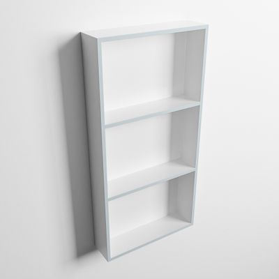 MONDIAZ EASY Nis 59,5x29,5cm in solid surface kleur Clay | Talc. 3 vakken geschikt voor in- of opbouw