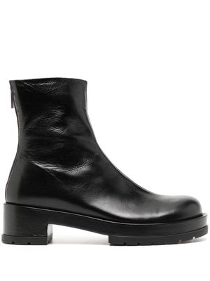 SAPIO bottines en cuir à fermeture zippée - Noir
