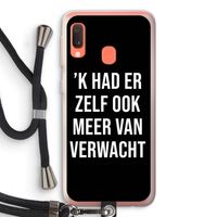 Meer verwacht - Zwart: Samsung Galaxy A20e Transparant Hoesje met koord