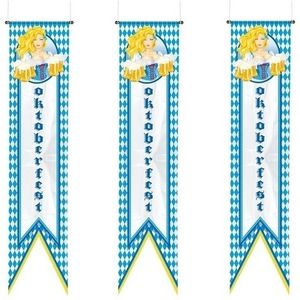 3x Oktoberfest vlaggen banners/wimpels 180 cm