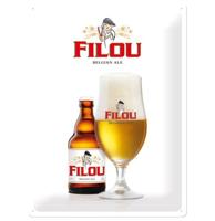 Filou Belgian Ale Bier Metalen Bord 30 x 40 cm - thumbnail