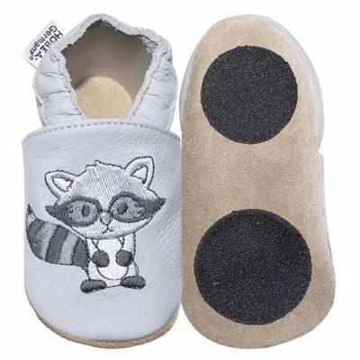 Hobea babyslofjes extra antislip Waschbär grau-24-25