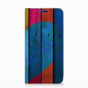 Samsung Galaxy S10e Book Wallet Case Wood Heart - Cadeau voor je Vriend