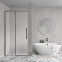 Aqua Vista Lokla Linea nisdeur - 100x200cm - incl. montageset - gunmetal R-GML-LC100-SCX