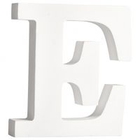 Witte houten letter E 11 cm   -