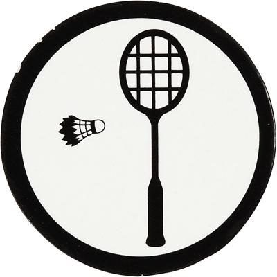 Creativ Company Label, badminton racket, d 25 mm, wit/zwart, 20 stuk/ 1 doos