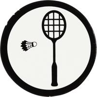 Creativ Company Label, badminton racket, d 25 mm, wit/zwart, 20 stuk/ 1 doos