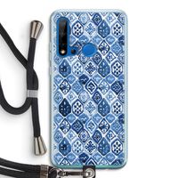 Blauw motief: Huawei P20 Lite (2019) Transparant Hoesje met koord