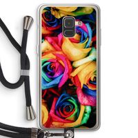 Neon bloemen: Samsung Galaxy A8 (2018) Transparant Hoesje met koord Neon bloemen: Samsung Galaxy A8 (2018) Transparant Hoesje met koord