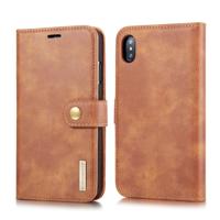 Dg. MING Crazy Horse textuur Flip afneembare magnetische lederen case voor de iPhone XS Max met houder & card slots & portemonnee (bruin)
