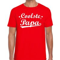 Coolste papa cadeau t-shirt rood voor heren - thumbnail