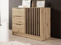 Dressoir MELINDA 1 deur 3 lades artisan eik