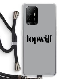 Topwijf Grijs Zwart: Oppo A94 5G Transparant Hoesje met koord