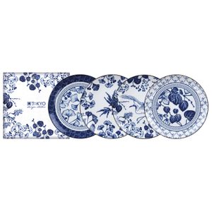 Tokyo Design Studio - Flora Japonica - Ontbijtbordenset - Set van 4 stuks - 20.6 x 2.2cm