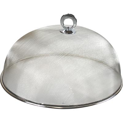 Voedselkap - rond - 30 cm - grijs - metaal - vliegenkap