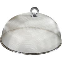 Voedselkap - rond - 30 cm - grijs - metaal - vliegenkap