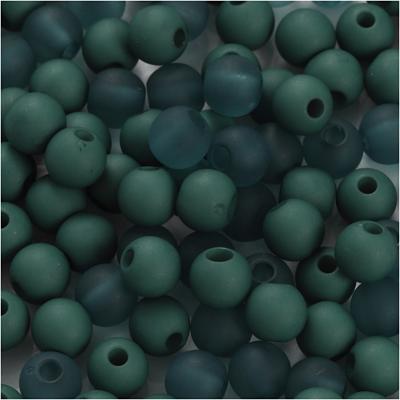 Creativ Company Plastic kralen, d 6 mm, gatgrootte 2 mm, ca. 150 stuk, flessengroen, 40 gr/ 1 doos
