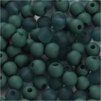 Creativ Company Plastic kralen, d 6 mm, gatgrootte 2 mm, ca. 150 stuk, flessengroen, 40 gr/ 1 doos