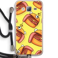 Hamburger: Samsung Galaxy J3 (2016) Transparant Hoesje met koord