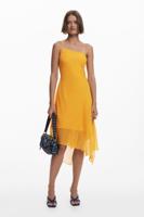 Asymmetrische midi-jurk met lagen - ORANGE - XL Asymmetrische midi-jurk met lagen - ORANGE - XL