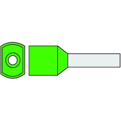 Geïsoleerde TwinAdereindhuls 16qmm Groen penlengte = 16mm