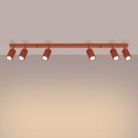 Plafondlamp KARBON 6L rood oker