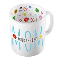 Cadeau koffie/thee mok voor mama - blauw - mama is de beste - keramiek - 300 ml - Moederdag - thumbnail