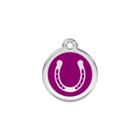 Horse Shoe Purple roestvrijstalen hondenpenning small/klein dia. 2 cm - Reddingo