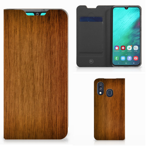 Samsung Galaxy A40 Book Wallet Case Donker Hout