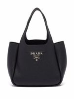 Prada sac à main Flou à plaque logo - Noir