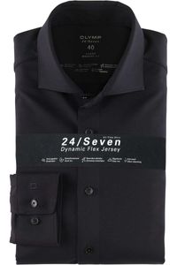 OLYMP Luxor Dynamic Flex Modern Fit Jersey shirt marine, Effen