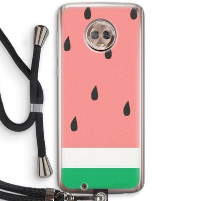 Watermeloen: Motorola Moto G6 Transparant Hoesje met koord