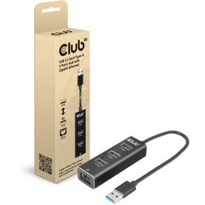 Club 3D USB-A 3.2 Gen1, 3-Ports Hub with Gigabit Ethernet dockingstation