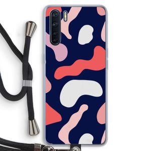 Memphis Shapes Pink: Oppo A91 Transparant Hoesje met koord