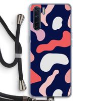 Memphis Shapes Pink: Oppo A91 Transparant Hoesje met koord