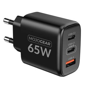 MOJOGEAR CHARGE+ 65W oplader met 3 poorten USB / USB-C